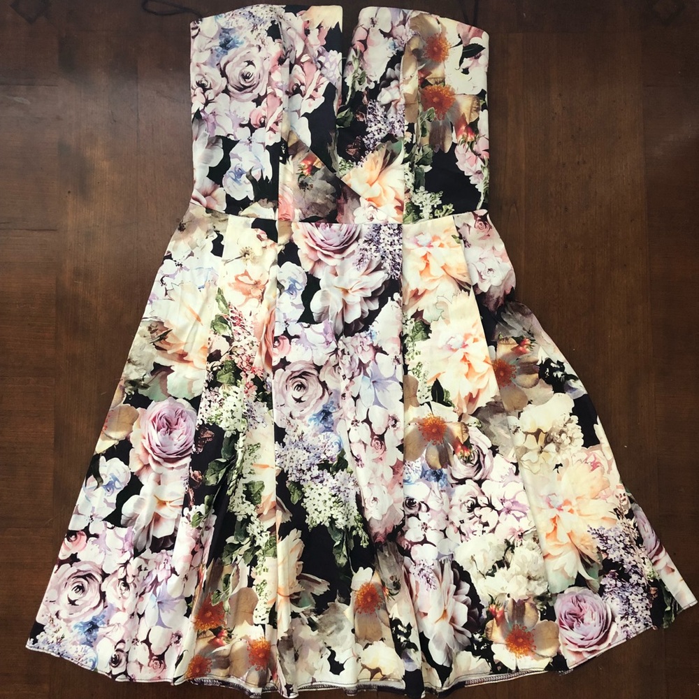 ASOS Strapless High-Waist Floral Dress - Picture 2 of 5